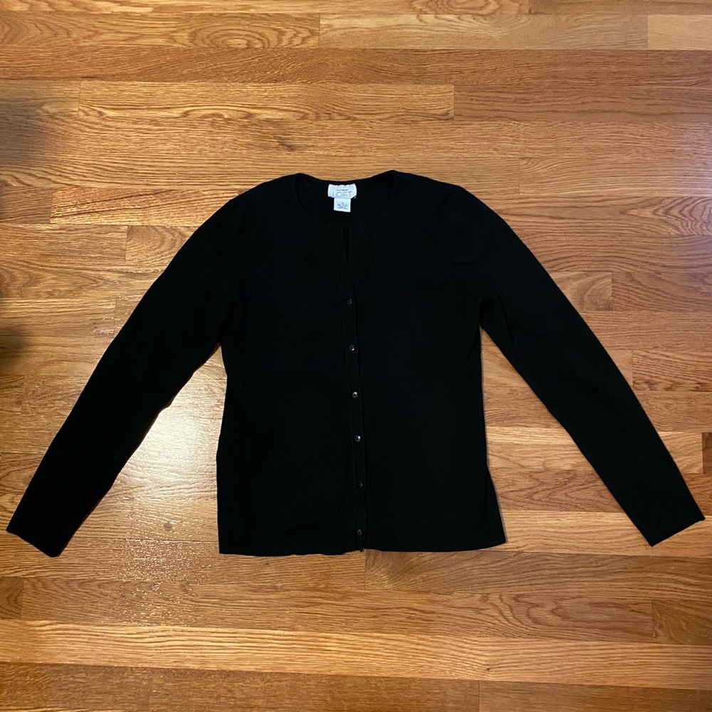ann taylor loft black cardigan